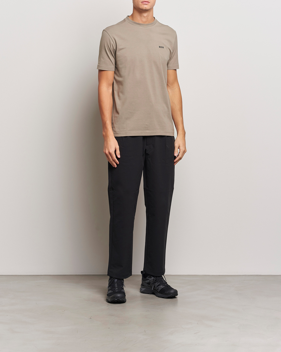 Herre | T-Shirts | BOSS GREEN | Logo Crew Neck T-Shirt Light Green