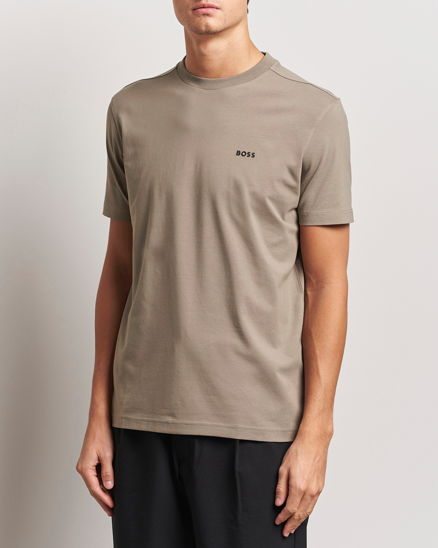 Herre | T-Shirts | BOSS GREEN | Logo Crew Neck T-Shirt Light Green