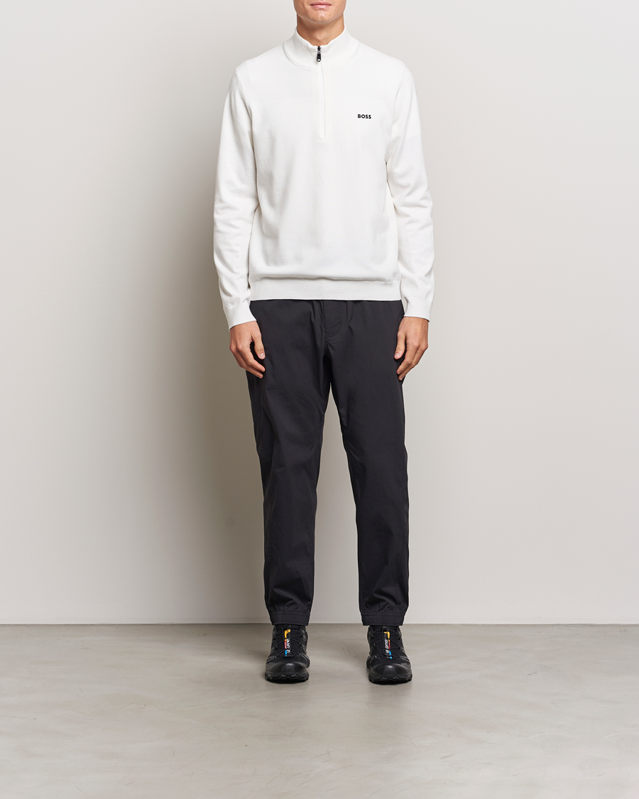 Herre | Gensere | BOSS GREEN | Momentum Knitted Half Zip White