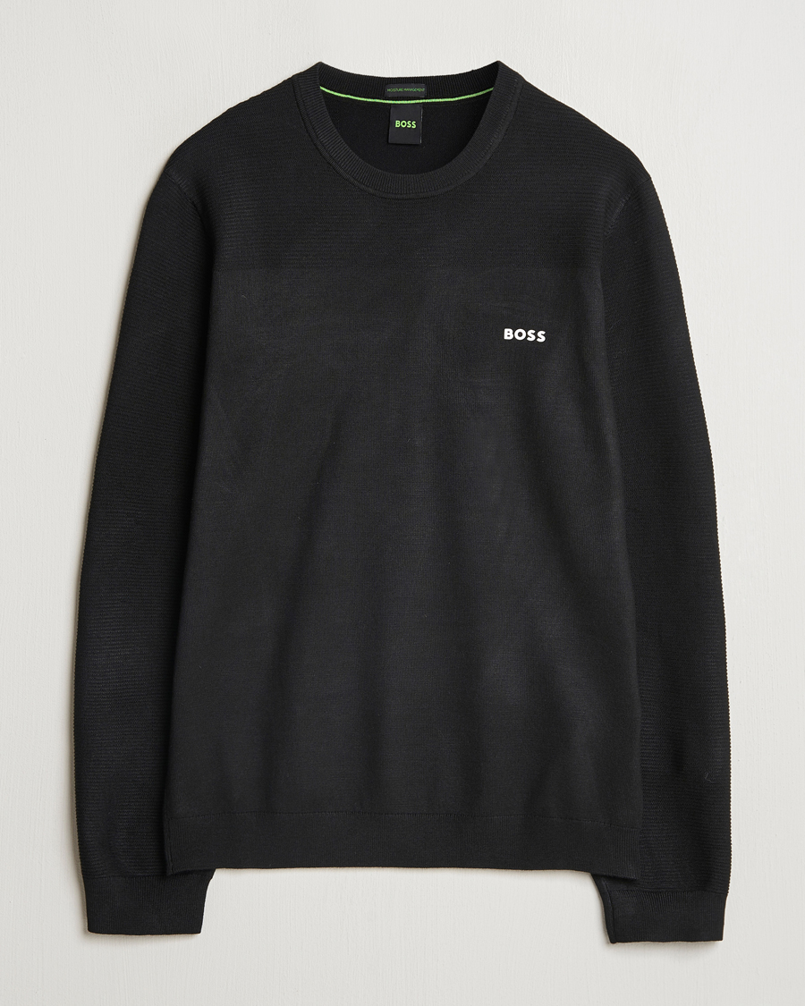 Herre | Gensere | BOSS GREEN | Momentum Knitted Crew Neck Black