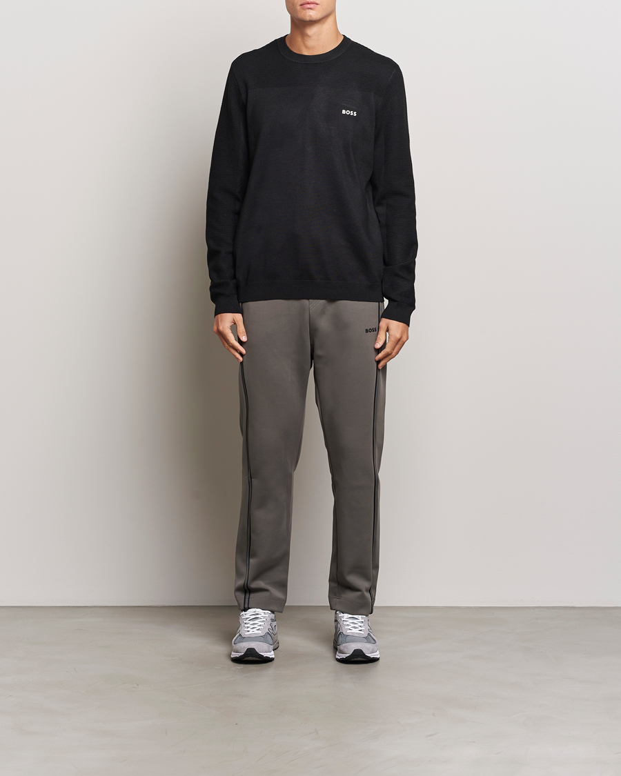 Herre | Gensere | BOSS GREEN | Momentum Knitted Crew Neck Black