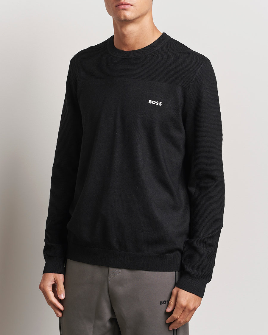 Herre | Gensere | BOSS GREEN | Momentum Knitted Crew Neck Black