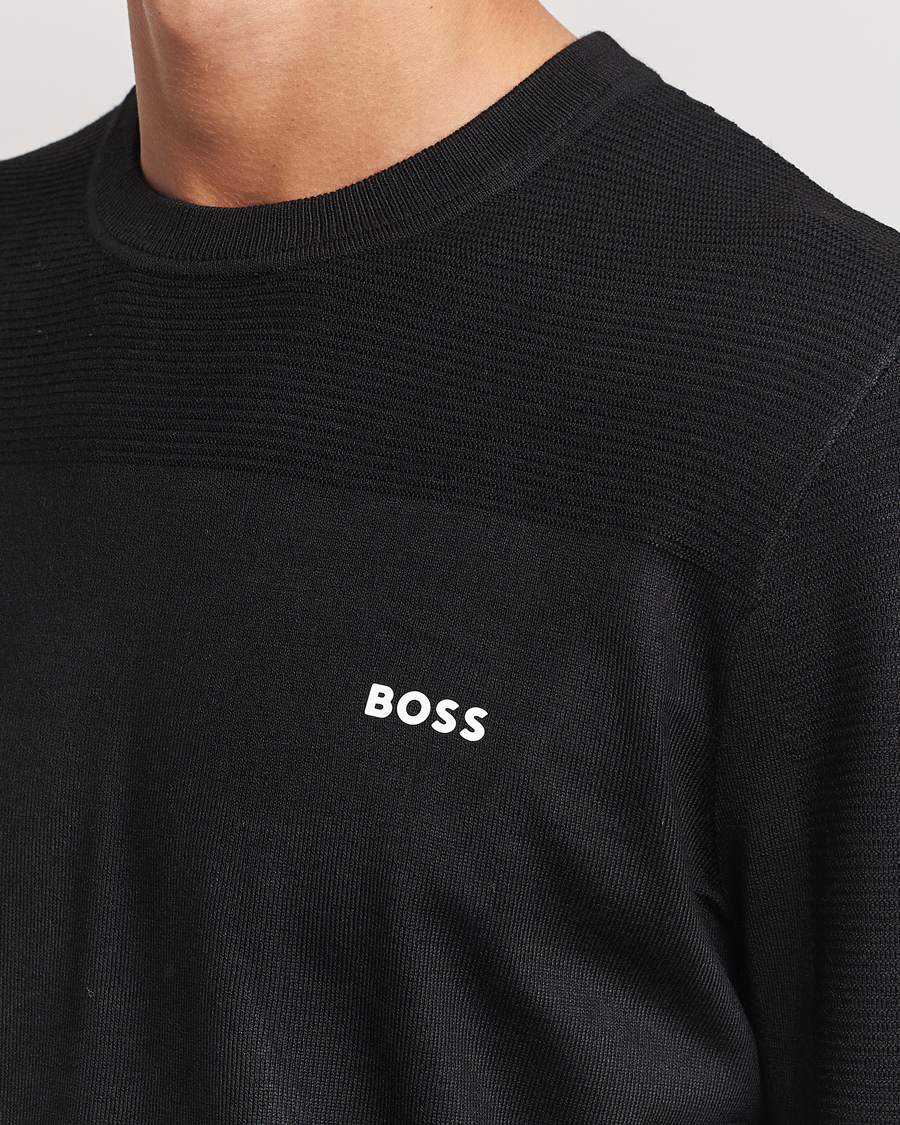 Herre | Gensere | BOSS GREEN | Momentum Knitted Crew Neck Black