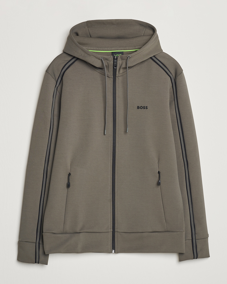 Herre | Gensere | BOSS GREEN | Saggy Full Zip Hoodie Light Grey