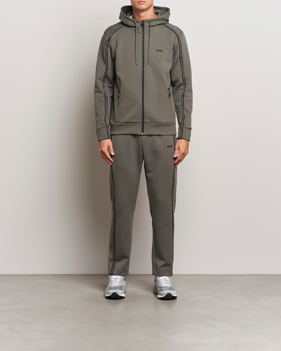 Herre | Gensere | BOSS GREEN | Saggy Full Zip Hoodie Light Grey
