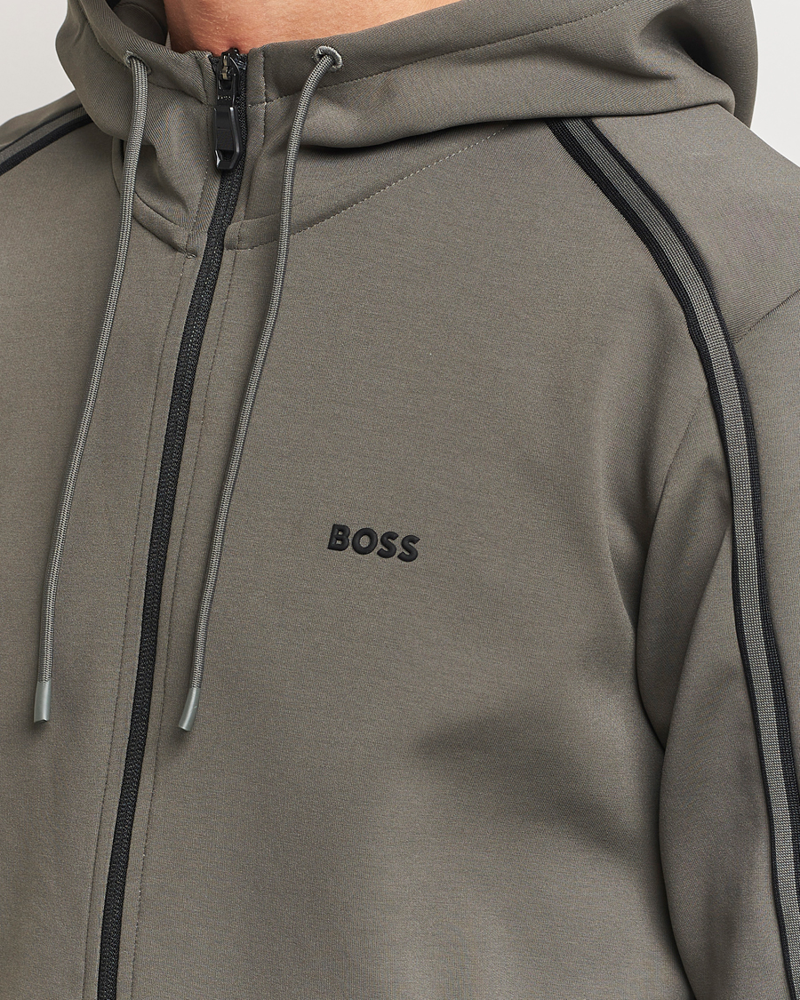 Herre | Gensere | BOSS GREEN | Saggy Full Zip Hoodie Light Grey