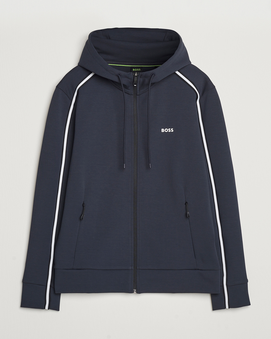 Herre | Gensere | BOSS GREEN | Saggy Full Zip Hoodie Dark Blue