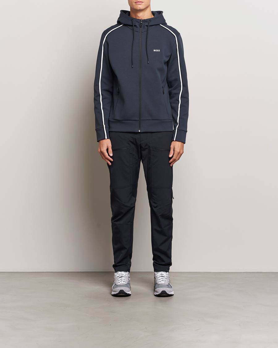 Herre | Gensere | BOSS GREEN | Saggy Full Zip Hoodie Dark Blue