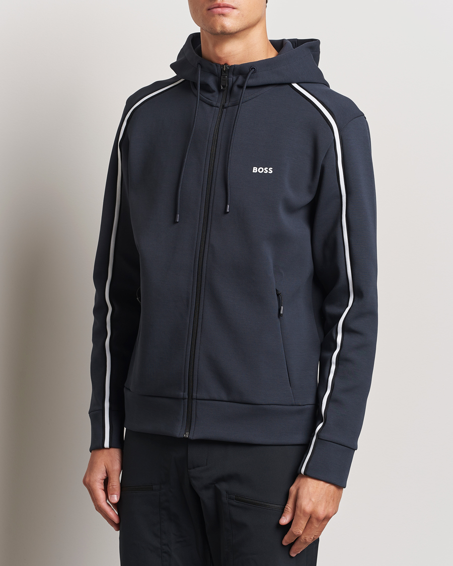 Herre | Gensere | BOSS GREEN | Saggy Full Zip Hoodie Dark Blue