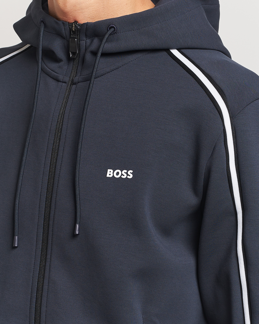 Herre | Gensere | BOSS GREEN | Saggy Full Zip Hoodie Dark Blue