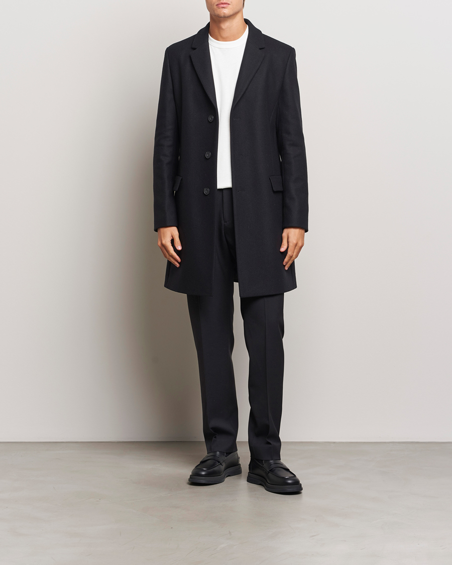 Herre | Jakker | HUGO | Migor Wool Coat Black