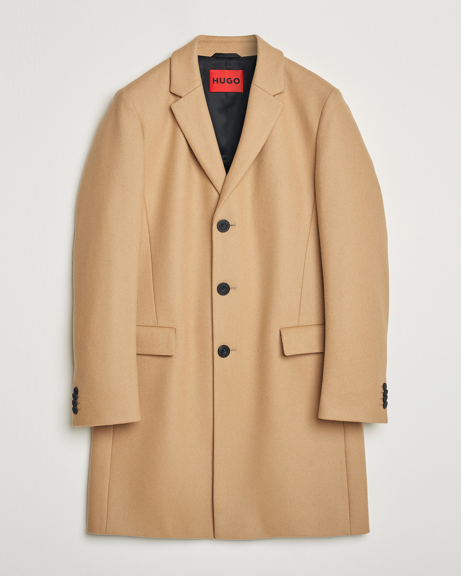 Herre | Jakker | HUGO | Migor Wool Coat Medium Beige