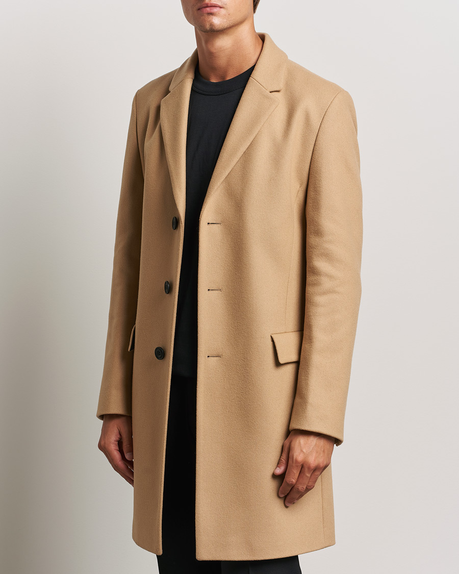 Herre | Jakker | HUGO | Migor Wool Coat Medium Beige