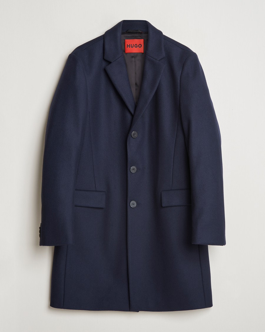 Herre | Jakker | HUGO | Migor Wool Coat Dark Blue