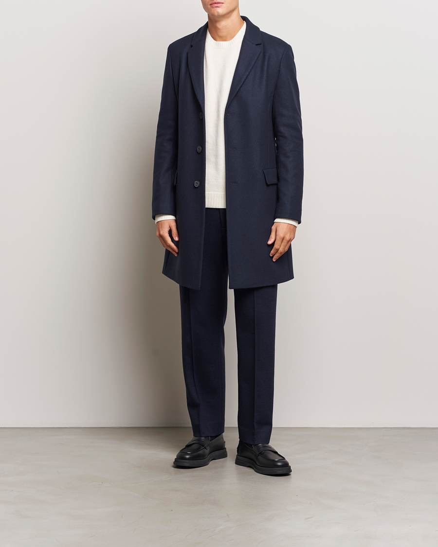 Herre | Jakker | HUGO | Migor Wool Coat Dark Blue