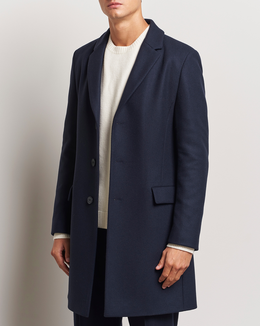 Herre | Jakker | HUGO | Migor Wool Coat Dark Blue