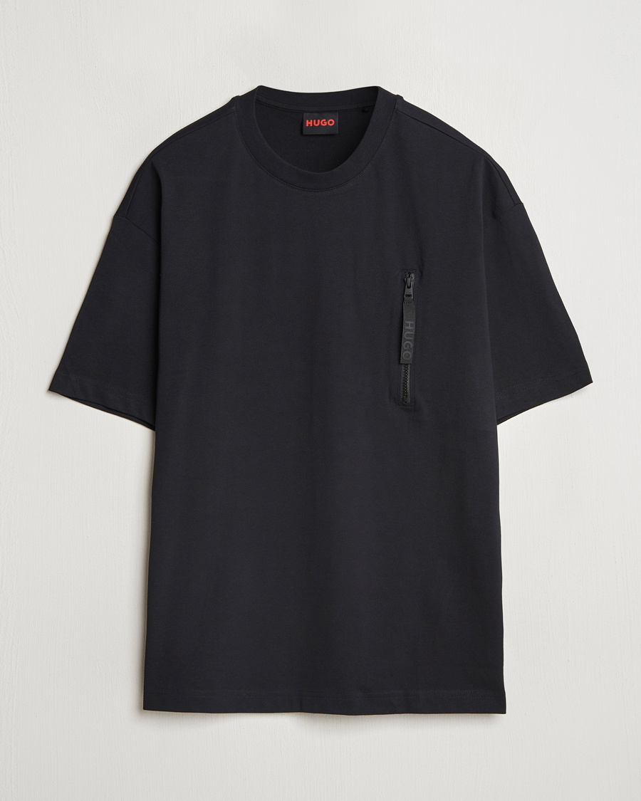 Herre | T-Shirts | HUGO | Dibtechti Crew Neck T-Shirt Black