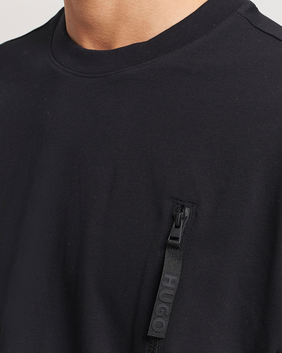 Herre | T-Shirts | HUGO | Dibtechti Crew Neck T-Shirt Black