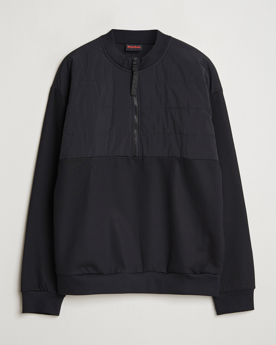 Herre | Gensere | HUGO | Detechsom Hybrid Half Zip Black