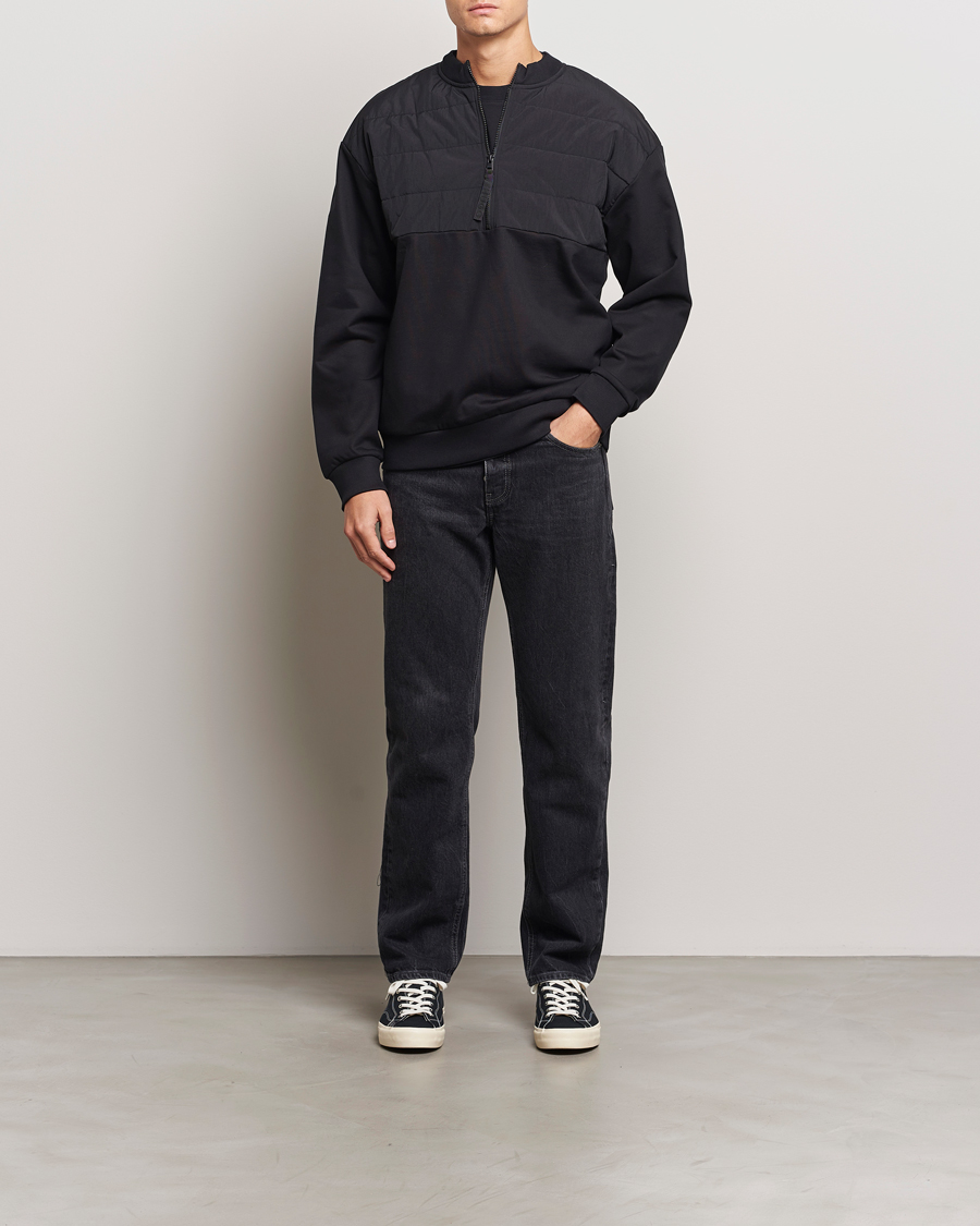Herre | Gensere | HUGO | Detechsom Hybrid Half Zip Black