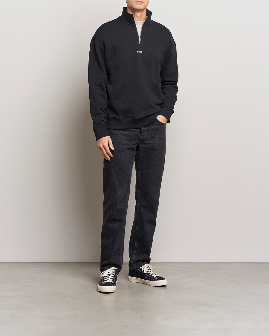 Herre | Gensere | HUGO | Durty Half Zip Sweatshirt Black