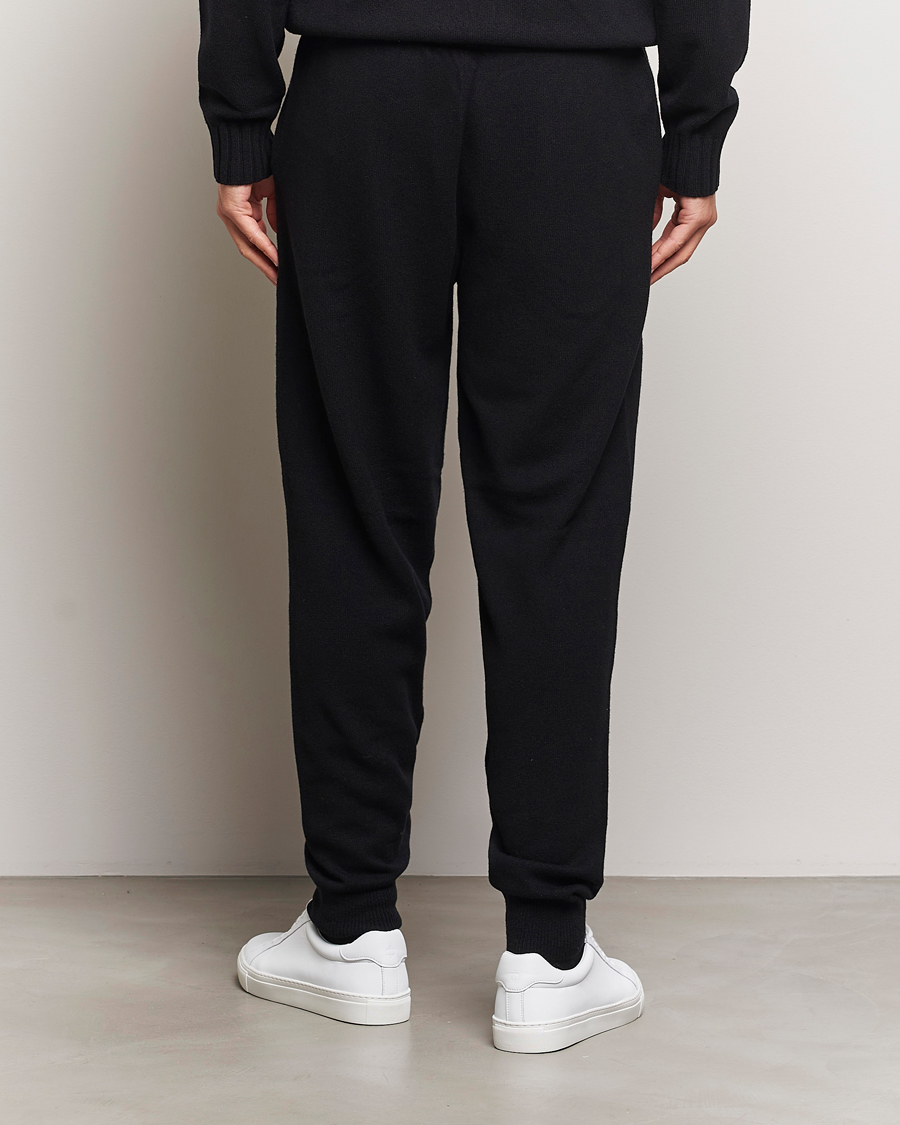 Herre | Bukser | HUGO | San Steero Wool Knitted Joggers Black