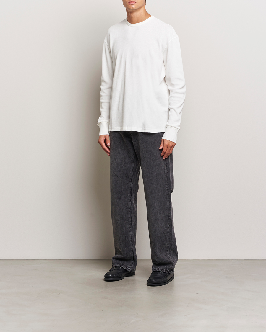 Herre | Gensere | Jeanerica | Jean Waflle Texture Sweater Natural White