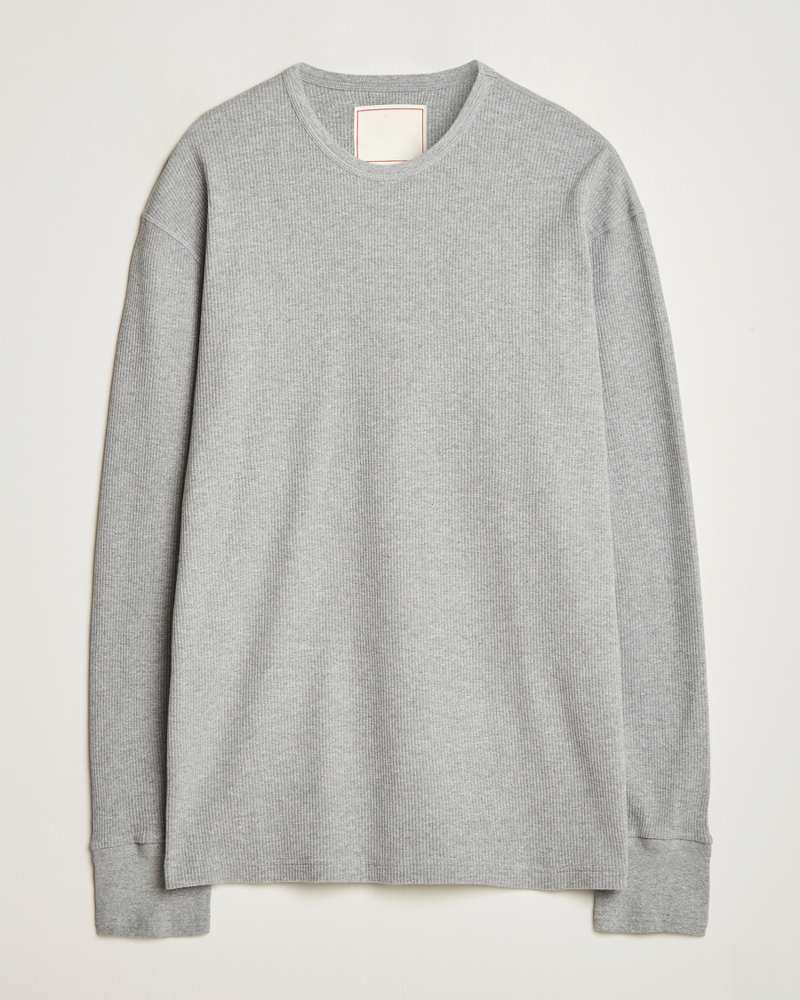 Herre | Gensere | Jeanerica | Jean Waflle Texture Sweater Light Grey Melange