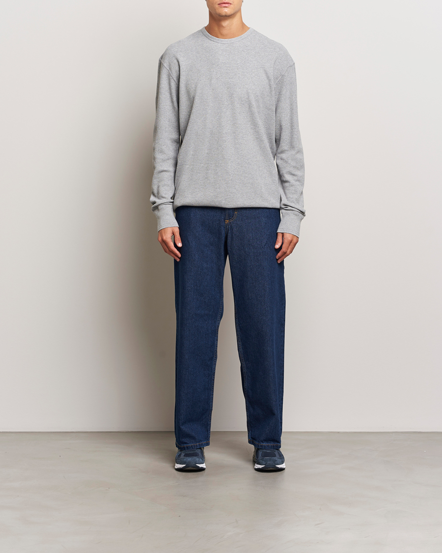 Herre | Gensere | Jeanerica | Jean Waflle Texture Sweater Light Grey Melange