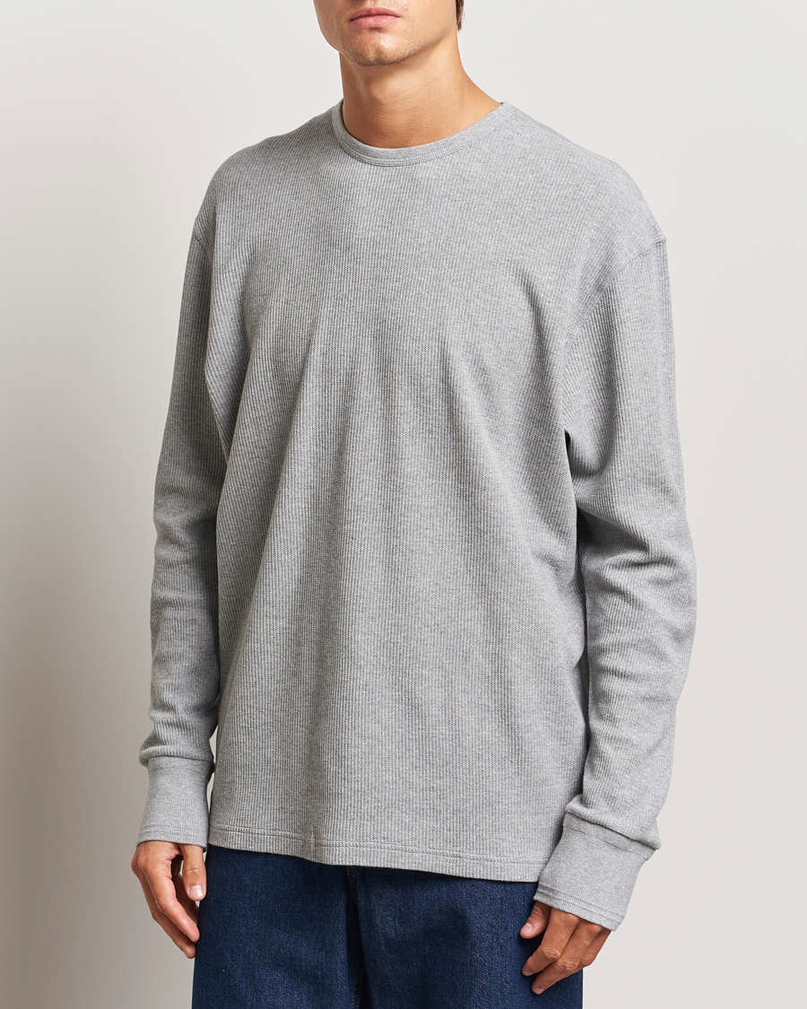 Herre | Gensere | Jeanerica | Jean Waflle Texture Sweater Light Grey Melange