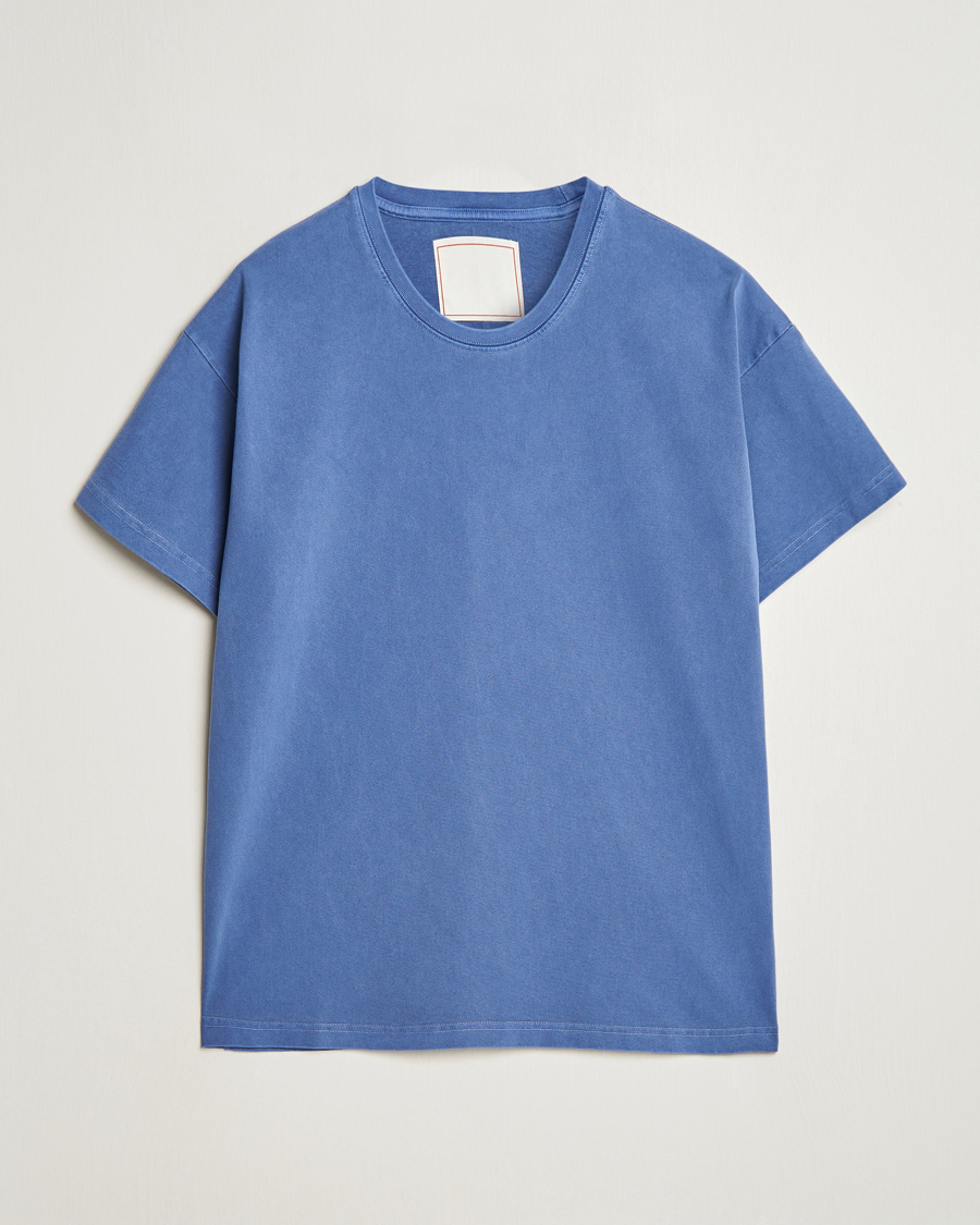 Herre | T-Shirts | Jeanerica | Ruben Crew Neck T-Shirt Washed Adriatic Blue