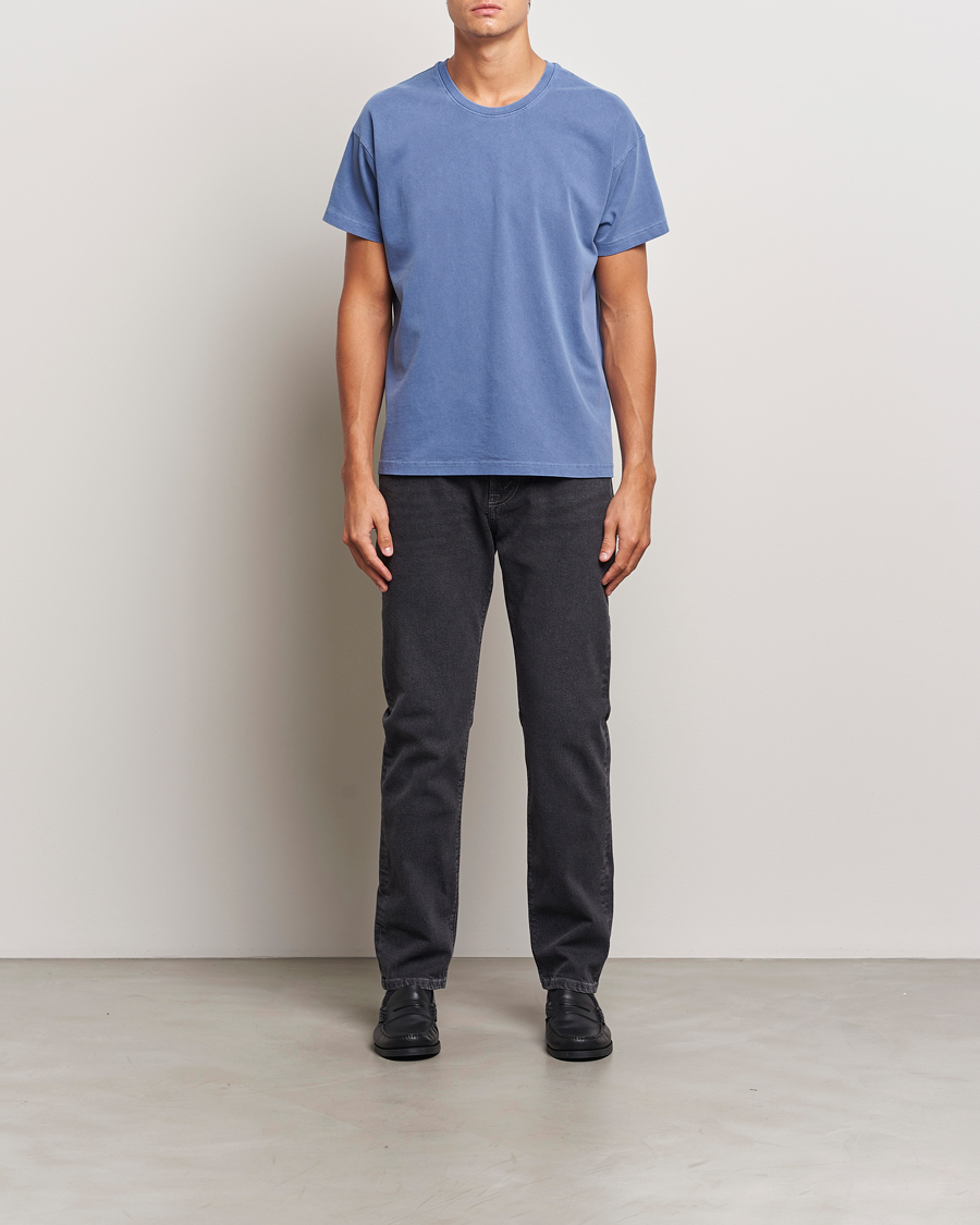 Herre | T-Shirts | Jeanerica | Ruben Crew Neck T-Shirt Washed Adriatic Blue