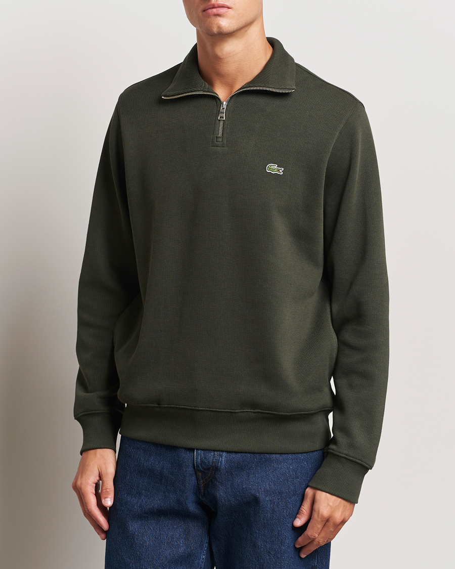 Herre | Gensere | Lacoste | Rib Interlock Half Zip Sapwood
