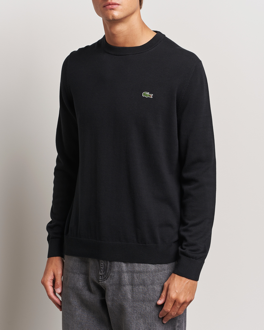 Herre | Gensere | Lacoste | Cotton Knitted Sweater Black
