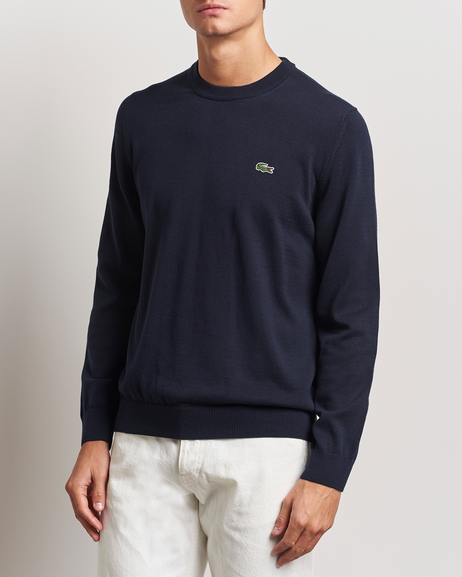 Herre | Gensere | Lacoste | Cotton Knitted Sweater Navy Blue