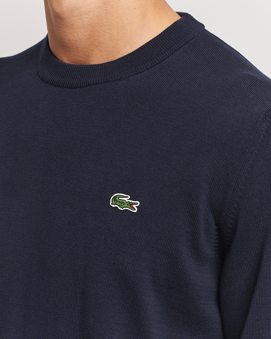 Herre | Gensere | Lacoste | Cotton Knitted Sweater Navy Blue