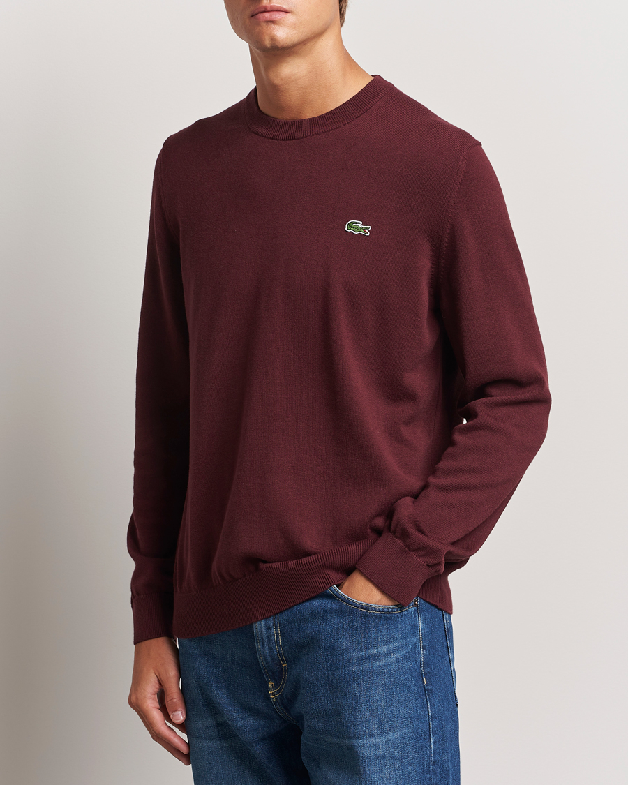 Herre | Gensere | Lacoste | Cotton Knitted Sweater Espresso