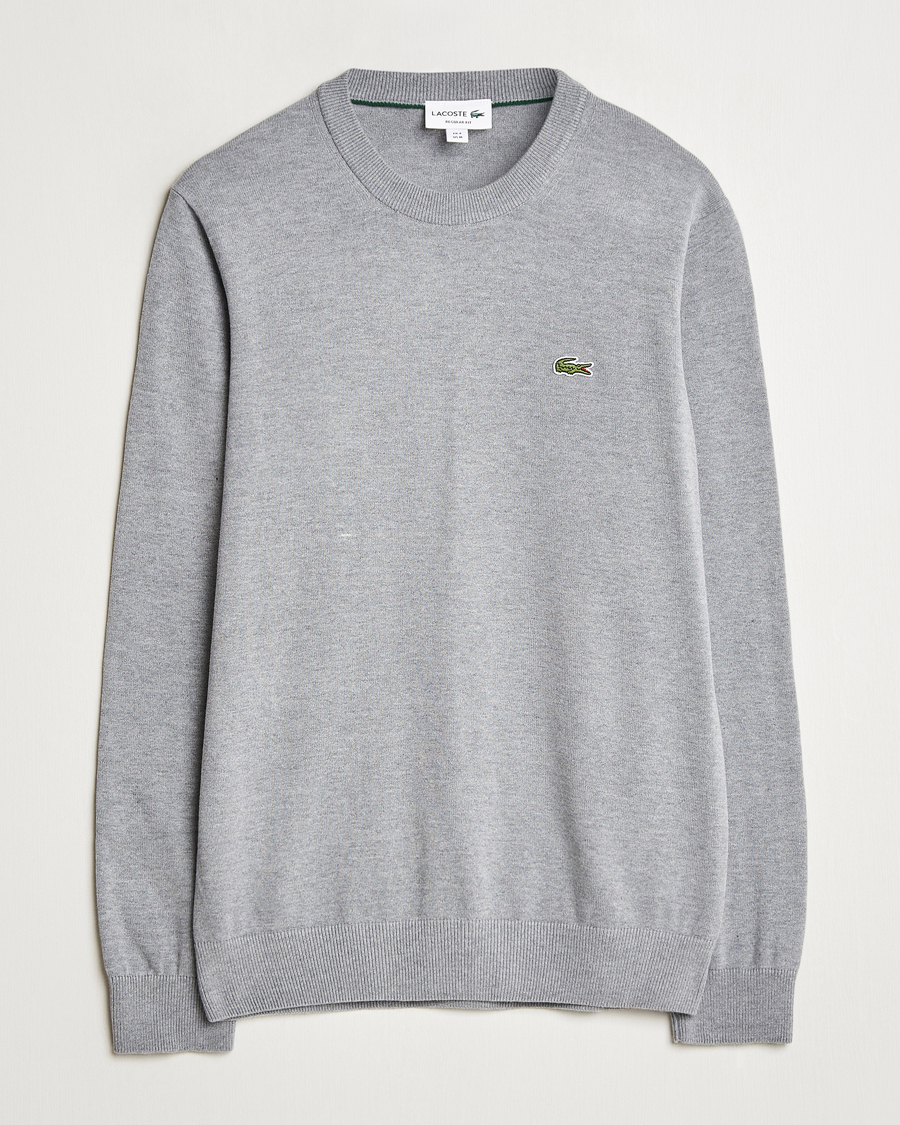 Herre | Gensere | Lacoste | Cotton Knitted Sweater Silver Chine