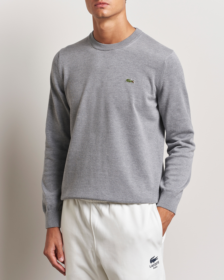 Herre | Gensere | Lacoste | Cotton Knitted Sweater Silver Chine