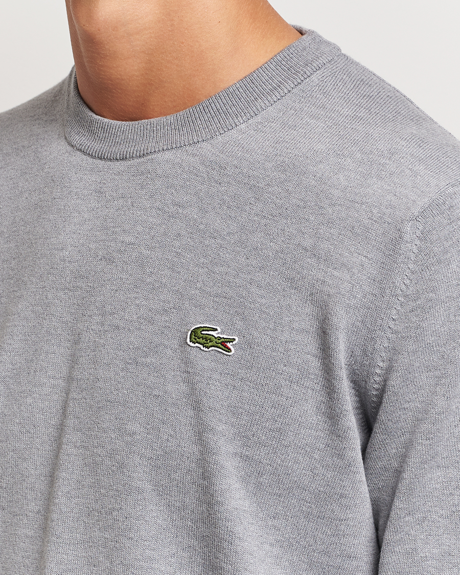 Herre | Gensere | Lacoste | Cotton Knitted Sweater Silver Chine