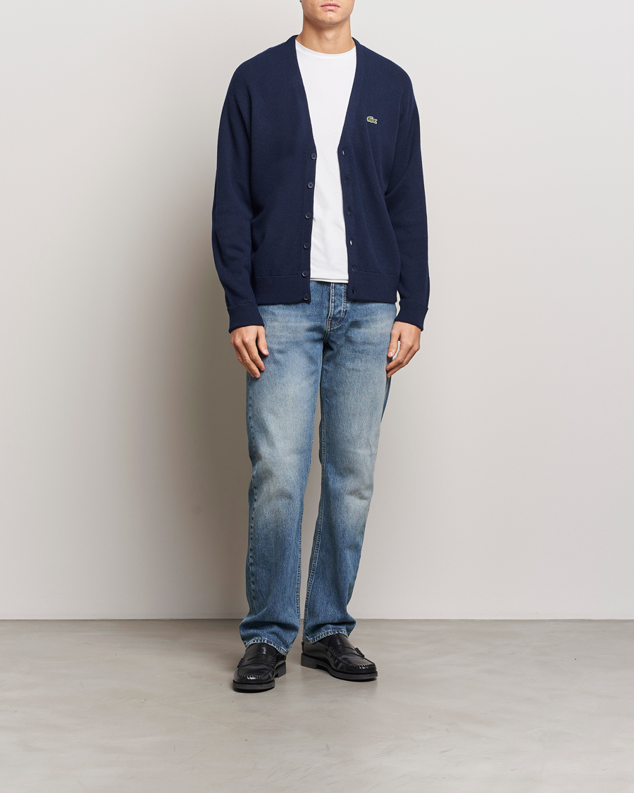 Herre | Gensere | Lacoste | Carded Wool Cardigan Navy