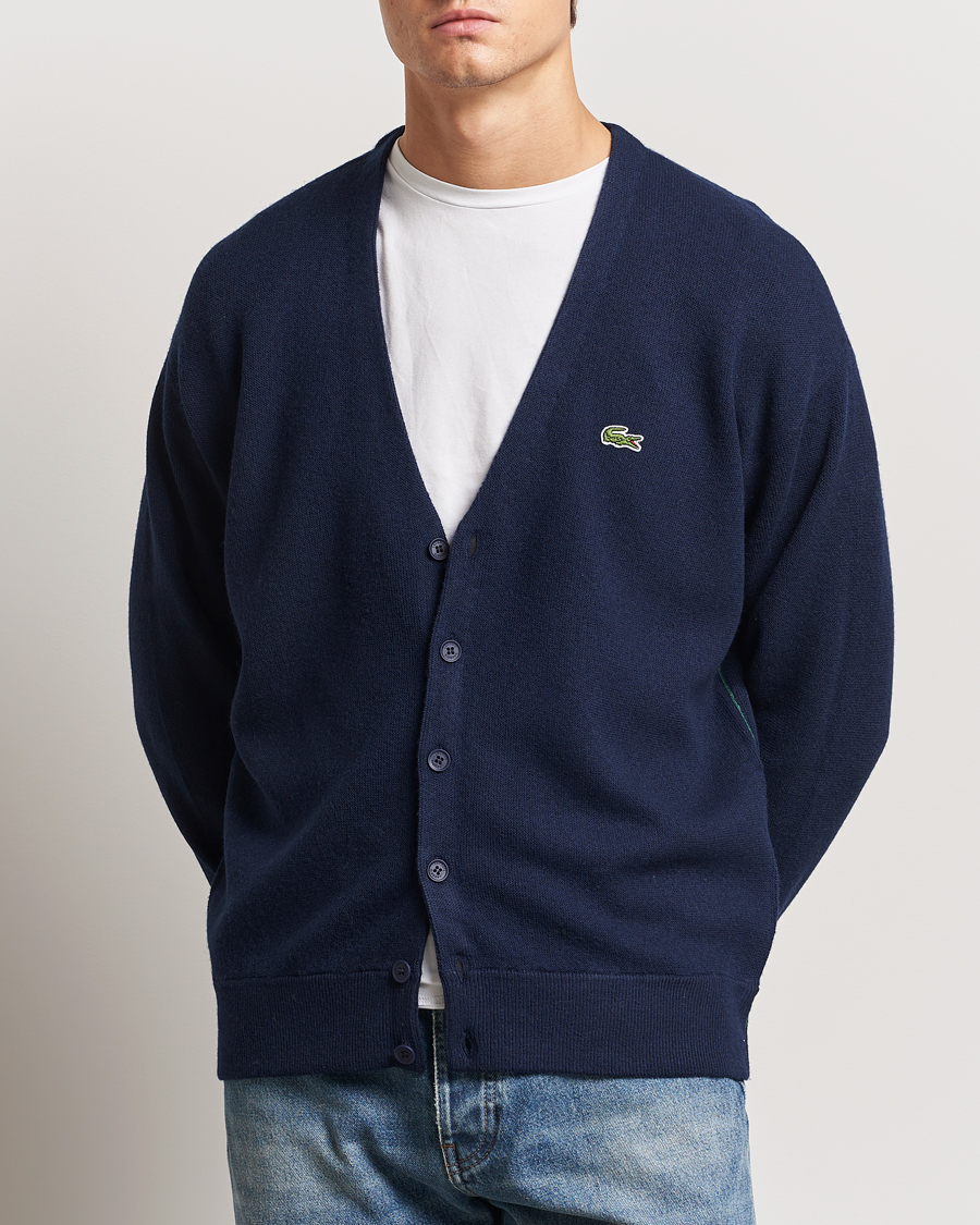 Herre | Gensere | Lacoste | Carded Wool Cardigan Navy