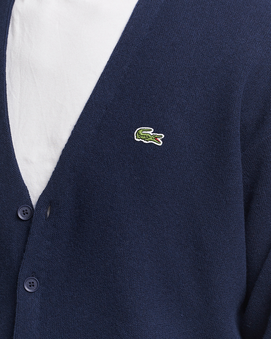 Herre | Gensere | Lacoste | Carded Wool Cardigan Navy
