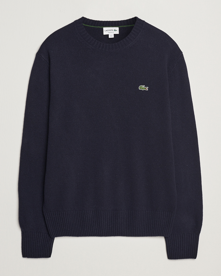 Herre | Gensere | Lacoste | Carded Wool Crew Neck Navy