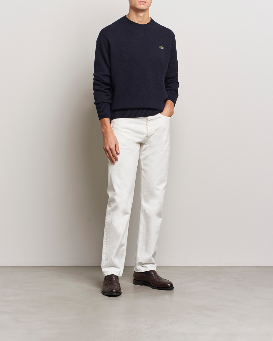 Herre | Gensere | Lacoste | Carded Wool Crew Neck Navy