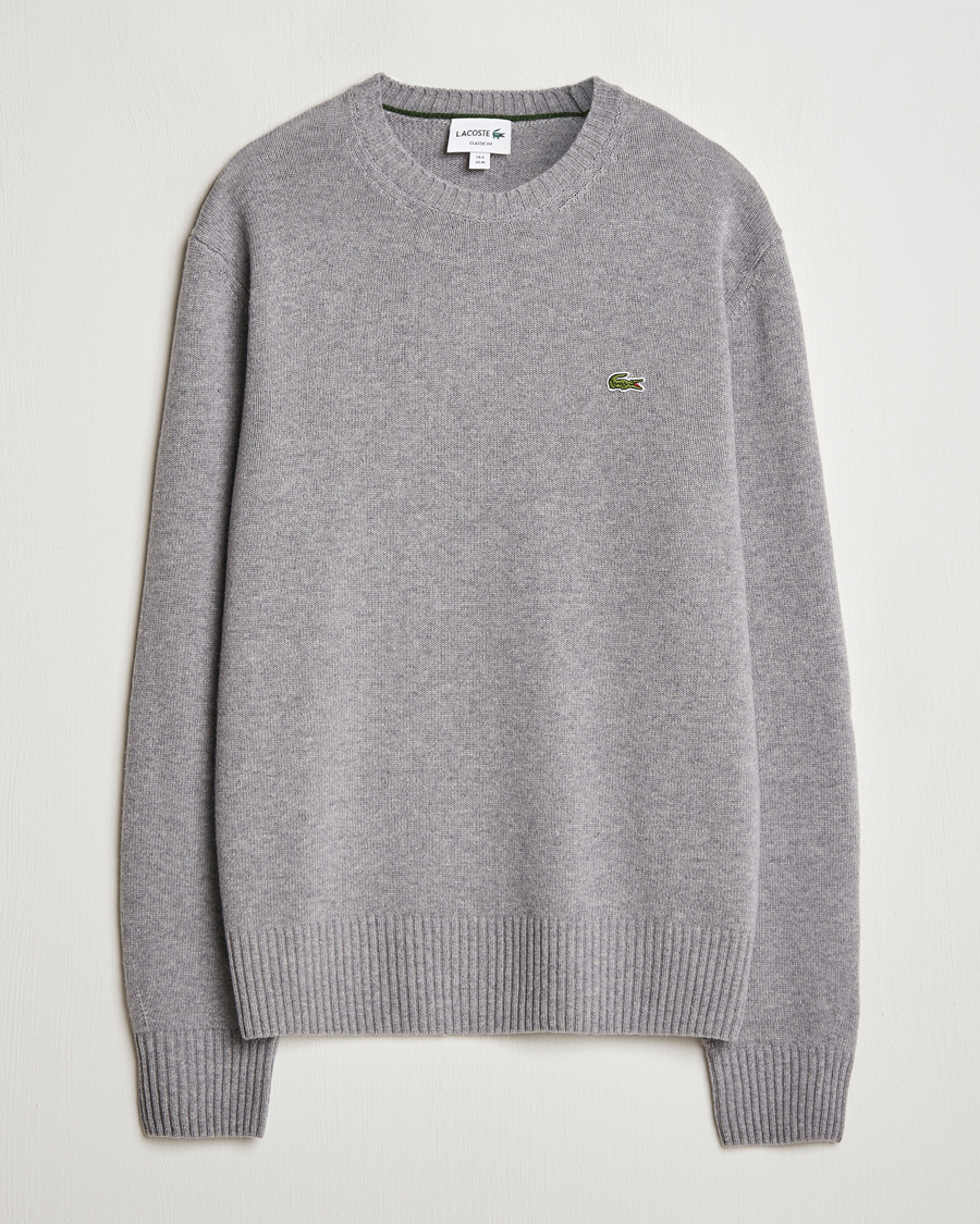 Herre | Gensere | Lacoste | Carded Wool Crew Neck Silver Chine