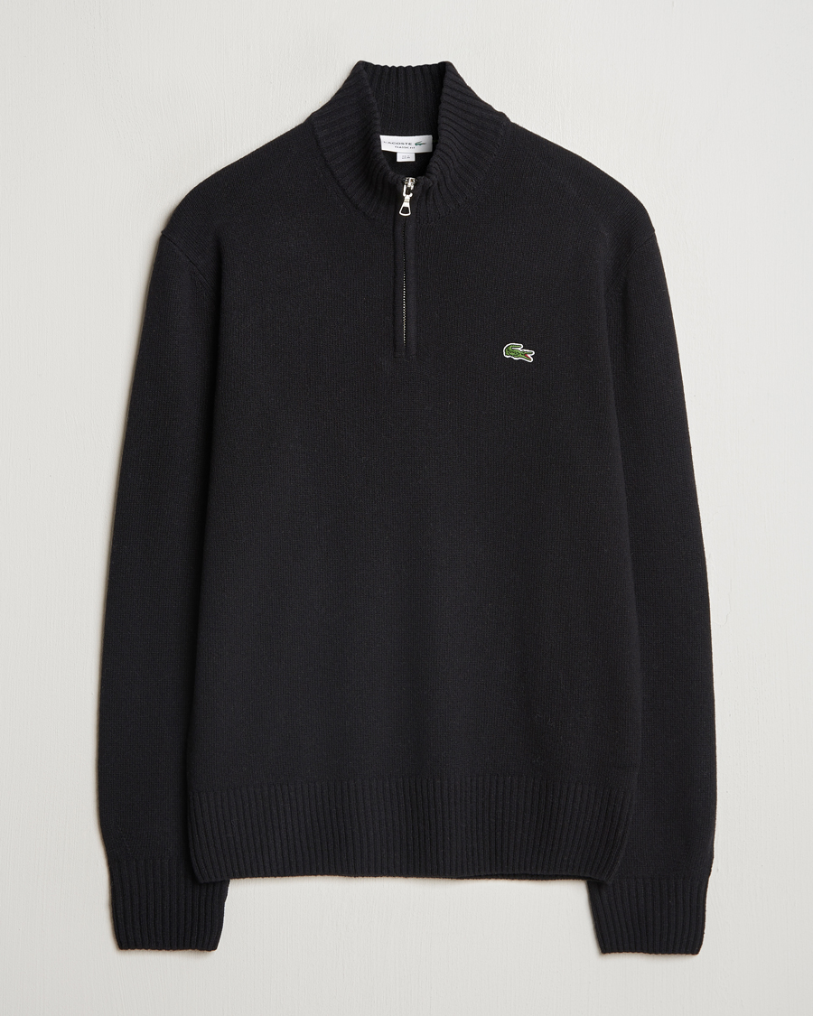 Herre | Gensere | Lacoste | Carded Wool Half Zip Black