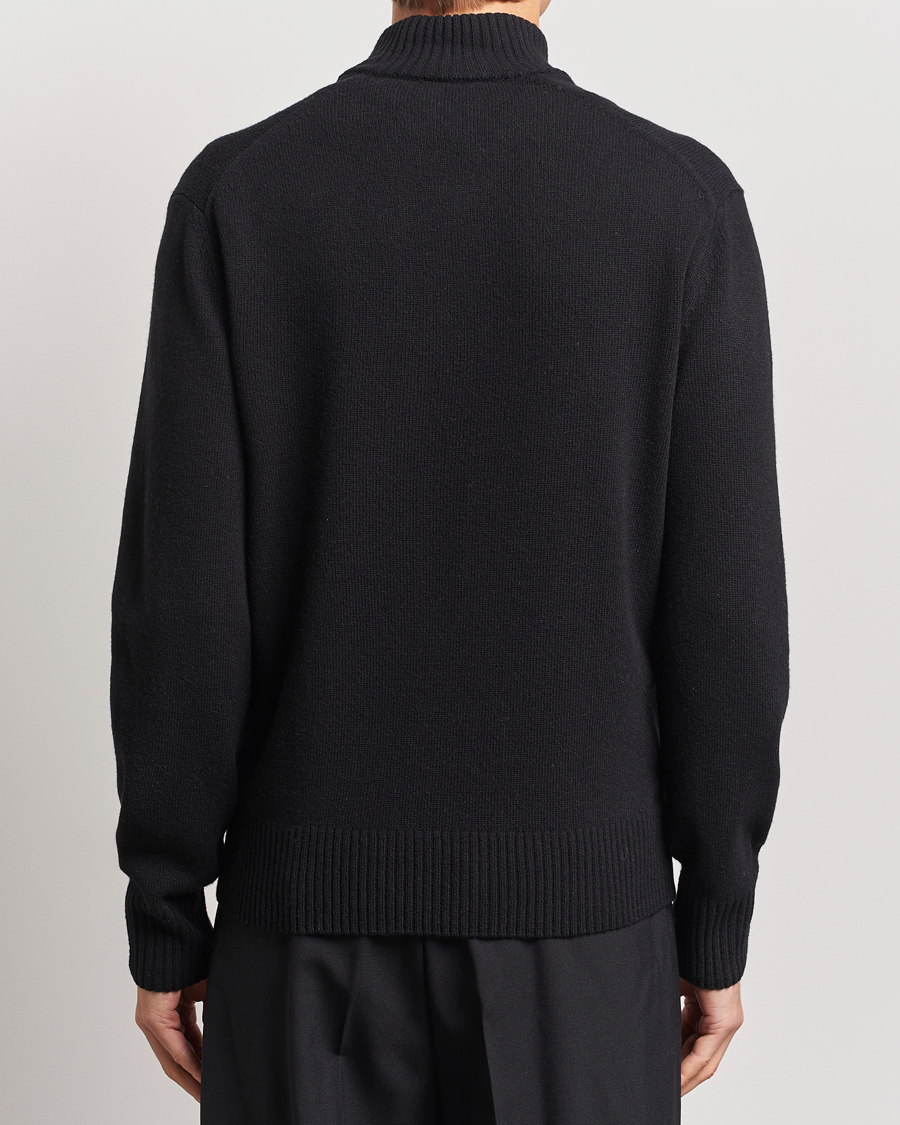 Herre | Gensere | Lacoste | Carded Wool Half Zip Black