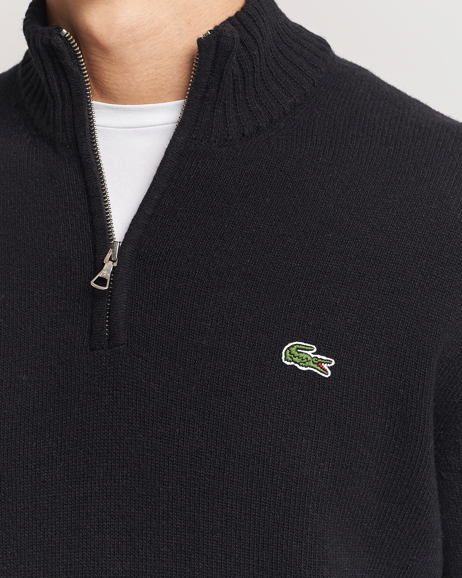 Herre | Gensere | Lacoste | Carded Wool Half Zip Black
