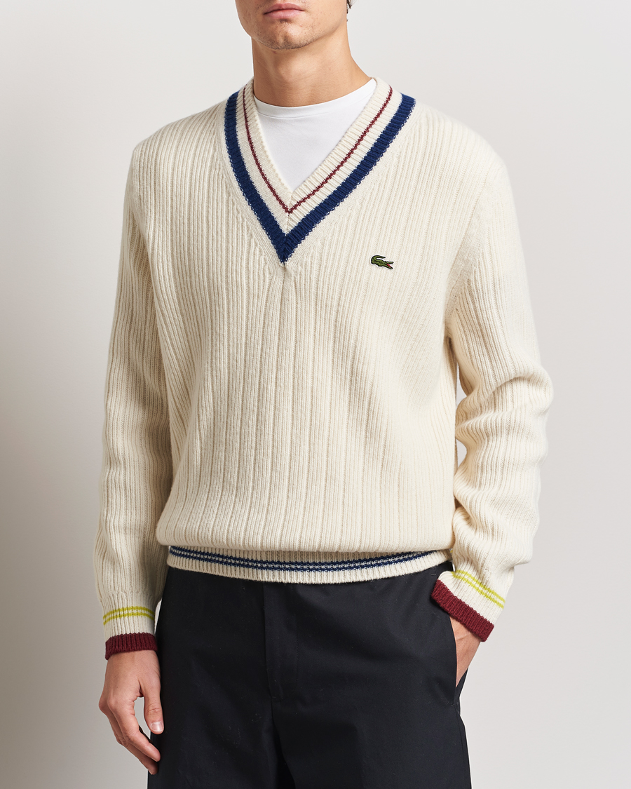 Herre | Gensere | Lacoste | Retro Tennis Wool V-Neck Lapland